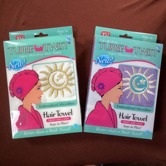 The Original Turbie Twist Super-Absorbent Hair Towel Bundle of 2 NEW - Picture 9 of 9
